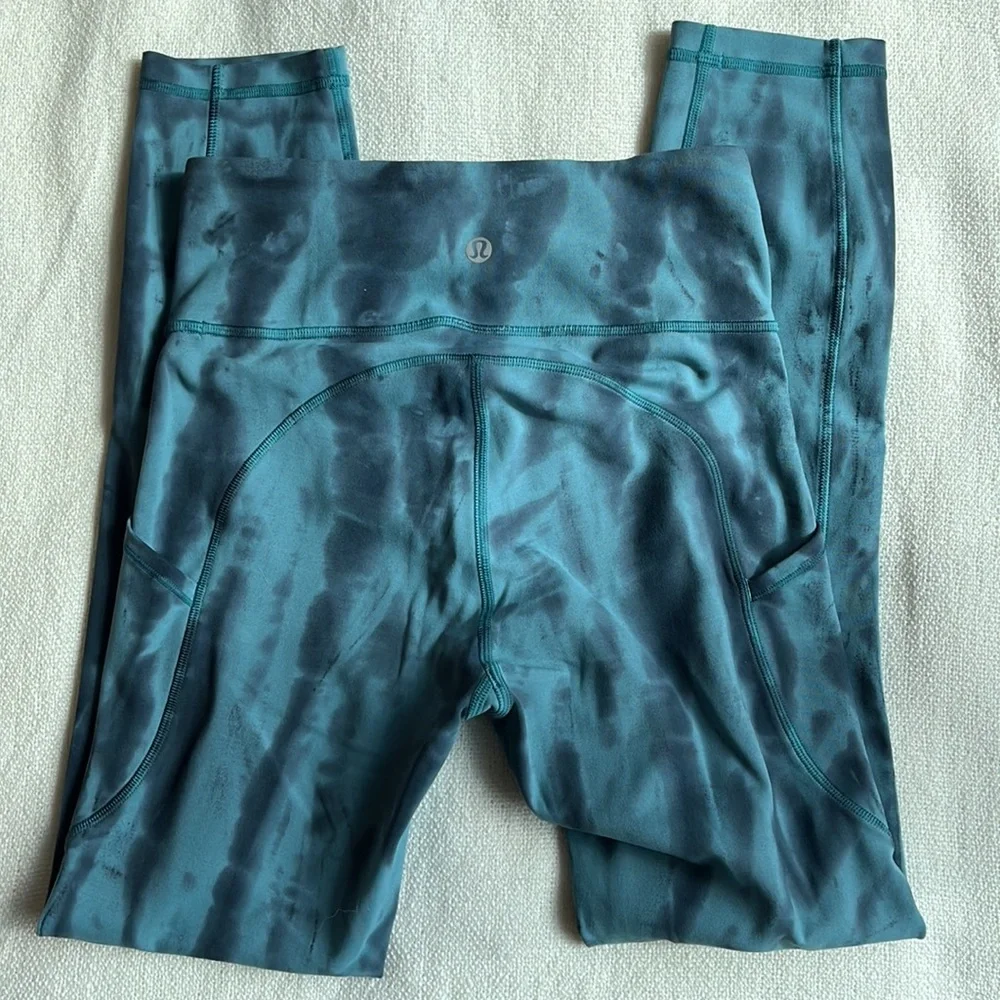 LULULEMON by Athleta Invigorate high rise tight 25” tie dye leggings w pockets 2